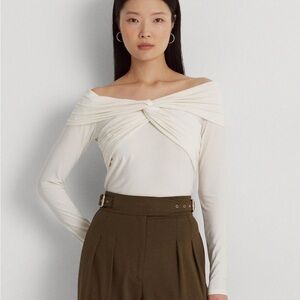Lauren Ralph Lauren Elegant Off-Shoulder cream Top size L